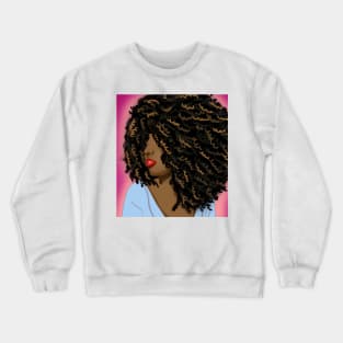 Afro hair black woman digital art Crewneck Sweatshirt